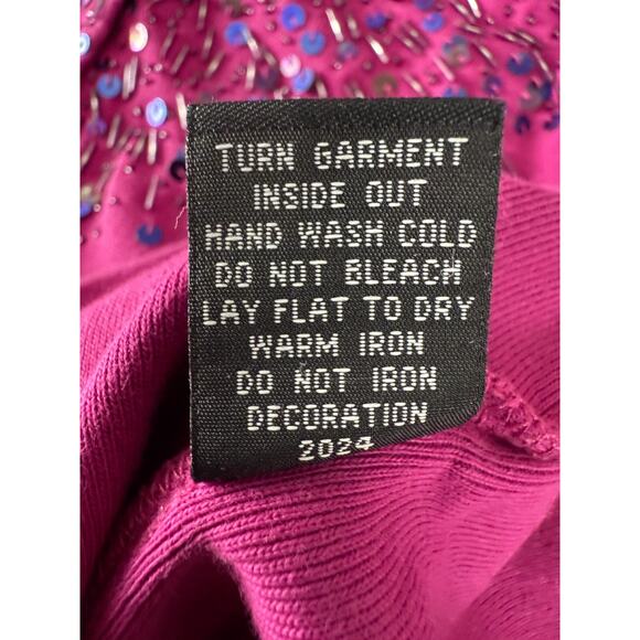 Rafaella Petite Size P Beaded Cardigan Sweater Purple Long Sleeve Casual - Picture 8 of 9